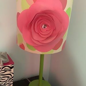 Pink and green little girls lamp